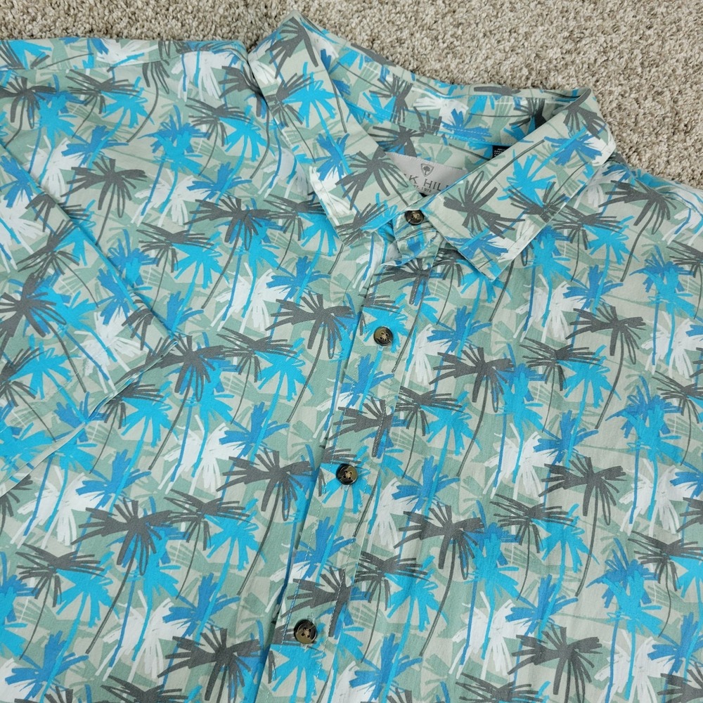 NWT‎ Oak Hill Mens 4XLT Multicolor AOP Floral Palm Tree Button Up Short Sleeve